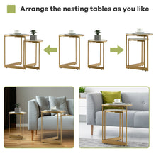 Load image into Gallery viewer, Gymax Round Nesting Table Set of 2 Modern Side End Table Space-saving V-shaped Base