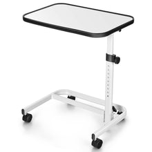 Load image into Gallery viewer, Gymax Overbed Bedside Table Universal Wheels Adjustable Tilt Top Laptop Hospital Desk