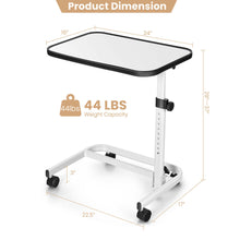 Load image into Gallery viewer, Gymax Overbed Bedside Table Universal Wheels Adjustable Tilt Top Laptop Hospital Desk