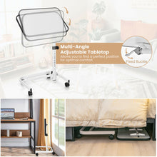 Load image into Gallery viewer, Gymax Overbed Bedside Table Universal Wheels Adjustable Tilt Top Laptop Hospital Desk