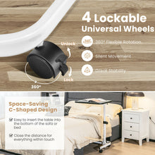 Load image into Gallery viewer, Gymax Overbed Bedside Table Universal Wheels Adjustable Tilt Top Laptop Hospital Desk