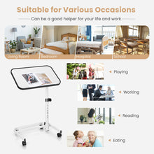 Load image into Gallery viewer, Gymax Overbed Bedside Table Universal Wheels Adjustable Tilt Top Laptop Hospital Desk