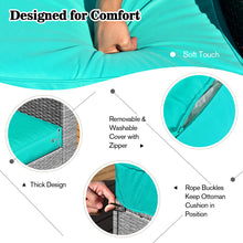 Load image into Gallery viewer, Gymax 8PCS Rattan Patio Space-Saving Furniture Set w/ Waterproof Cover & Turquoise Cushions