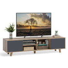 Load image into Gallery viewer, Gymax 63'' TV Stand Media Entertainment Center Console w/2 Doors & Open Shelves