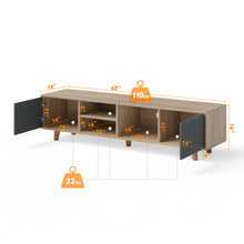 Load image into Gallery viewer, Gymax 63'' TV Stand Media Entertainment Center Console w/2 Doors & Open Shelves