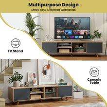 Load image into Gallery viewer, Gymax 63'' TV Stand Media Entertainment Center Console w/2 Doors & Open Shelves