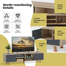Load image into Gallery viewer, Gymax 63'' TV Stand Media Entertainment Center Console w/2 Doors & Open Shelves