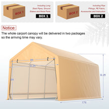 Load image into Gallery viewer, Gymax 9x17 ft Heavy Duty Carport Canopy PE Car Tent Steel Outdoor Garage Shelter