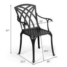Load image into Gallery viewer, Gymax Set of 4 Cast Aluminum Dining Chairs Durable Solid Construction W/Armrest Black