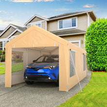 Load image into Gallery viewer, Gymax 10x20 ft Heavy-Duty Steel Carport Car Canopy Shelter Sidewalls Tent Garage