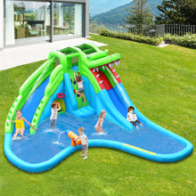Load image into Gallery viewer, Gymax Crocodile Inflatable Water Slide Park Kids Bounce House w/ Dual Slides Without Blower