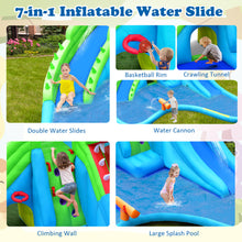 Load image into Gallery viewer, Gymax Crocodile Inflatable Water Slide Park Kids Bounce House w/ Dual Slides Without Blower