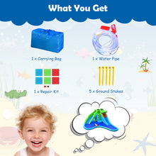 Load image into Gallery viewer, Gymax Crocodile Inflatable Water Slide Park Kids Bounce House w/ Dual Slides Without Blower