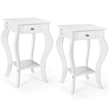 Load image into Gallery viewer, Gymax 2PCS End Table Accent Side Table Nightstand w/ Drawer & Bottom Shelf