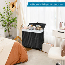 Load image into Gallery viewer, Gymax Laundry Hamper w/Wheels & Lid, 125L 3-Section Clothes Hamper w/2 Liner Bags