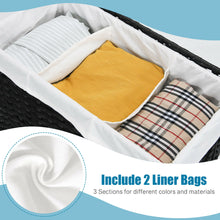 Load image into Gallery viewer, Gymax Laundry Hamper w/Wheels & Lid, 125L 3-Section Clothes Hamper w/2 Liner Bags