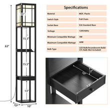 Load image into Gallery viewer, Gymax Modern Standing Shelf Floor Lamp w/ 1 Power Outlet & 2 USB Ports for Living Room