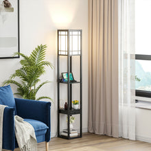 Load image into Gallery viewer, Gymax Modern Standing Shelf Floor Lamp w/ 1 Power Outlet & 2 USB Ports for Living Room