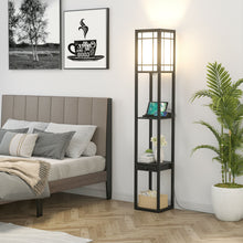 Load image into Gallery viewer, Gymax Modern Standing Shelf Floor Lamp w/ 1 Power Outlet & 2 USB Ports for Living Room