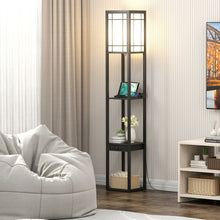 Load image into Gallery viewer, Gymax Modern Standing Shelf Floor Lamp w/ 1 Power Outlet & 2 USB Ports for Living Room