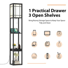 Load image into Gallery viewer, Gymax Modern Standing Shelf Floor Lamp w/ 1 Power Outlet & 2 USB Ports for Living Room