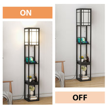 Load image into Gallery viewer, Gymax Modern Standing Shelf Floor Lamp w/ 1 Power Outlet & 2 USB Ports for Living Room
