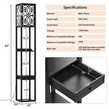 Load image into Gallery viewer, Gymax Modern Standing Shelf Floor Lamp w/ 1 Power Outlet and 2 USB Ports for Living Room