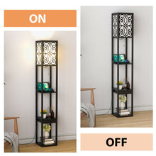 Load image into Gallery viewer, Gymax Modern Standing Shelf Floor Lamp w/ 1 Power Outlet and 2 USB Ports for Living Room
