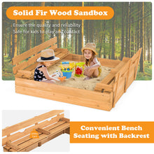 Load image into Gallery viewer, Gymax Kids Large Wooden Sandbox Outdoor Cedar Sandpit Play Station with 2 Bench Seats