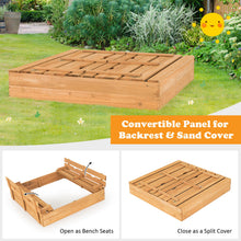 Load image into Gallery viewer, Gymax Kids Large Wooden Sandbox Outdoor Cedar Sandpit Play Station with 2 Bench Seats