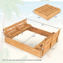 Load image into Gallery viewer, Gymax Kids Large Wooden Sandbox Outdoor Cedar Sandpit Play Station with 2 Bench Seats