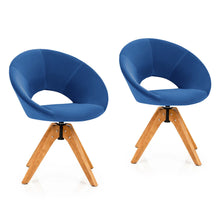 Load image into Gallery viewer, Gymax Set of 2 Swivel Accent Chair Modern Velvet Vanity Chair w/ Wood Legs