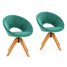 Load image into Gallery viewer, Gymax Set of 2 Swivel Accent Chair Modern Velvet Vanity Chair w/ Wood Legs
