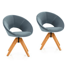 Load image into Gallery viewer, Gymax Set of 2 Swivel Accent Chair Modern Velvet Vanity Chair w/ Wood Legs