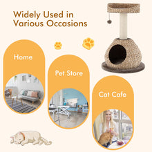 Load image into Gallery viewer, Gymax 28'' Hand-Made Cat Tree Tower Natural Bowl Shaped w/Perch