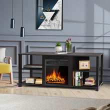 Load image into Gallery viewer, Gymax 59'' Fireplace TV Stand Entertainment Center w/ 18'' 1500W Electric Fireplace
