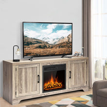 Load image into Gallery viewer, Gymax 58'' Fireplace TV Stand Storage Cabinet Console w/ 18'' 1500W Electric Fireplace