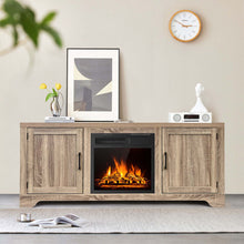 Load image into Gallery viewer, Gymax 58'' Fireplace TV Stand Storage Cabinet Console w/ 18'' 1500W Electric Fireplace