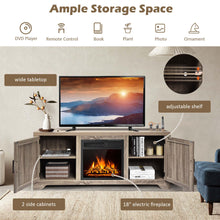 Load image into Gallery viewer, Gymax 58'' Fireplace TV Stand Storage Cabinet Console w/ 18'' 1500W Electric Fireplace