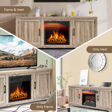 Load image into Gallery viewer, Gymax 58'' Fireplace TV Stand Storage Cabinet Console w/ 18'' 1500W Electric Fireplace