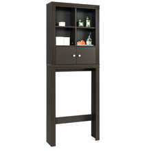 Load image into Gallery viewer, Gymax Over the Toilet Storage Rack 2-Door Bathroom Space Saver Adjustable Shelf Brown