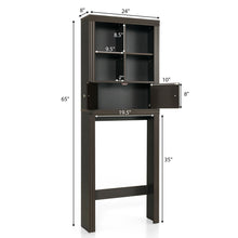 Load image into Gallery viewer, Gymax Over the Toilet Storage Rack 2-Door Bathroom Space Saver Adjustable Shelf Brown