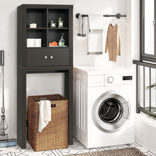 Load image into Gallery viewer, Gymax Over the Toilet Storage Rack 2-Door Bathroom Space Saver Adjustable Shelf Brown