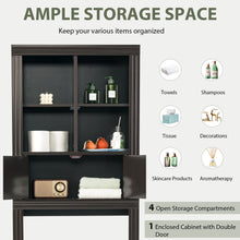 Load image into Gallery viewer, Gymax Over the Toilet Storage Rack 2-Door Bathroom Space Saver Adjustable Shelf Brown