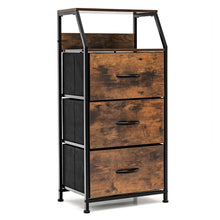 Load image into Gallery viewer, Gymax 3 Drawer Dresser w/ Wood Top Sturdy Steel Frame Storage Organizer Dresser