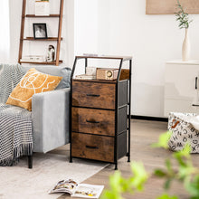 Load image into Gallery viewer, Gymax 3 Drawer Dresser w/ Wood Top Sturdy Steel Frame Storage Organizer Dresser