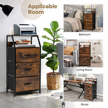 Load image into Gallery viewer, Gymax 3 Drawer Dresser w/ Wood Top Sturdy Steel Frame Storage Organizer Dresser