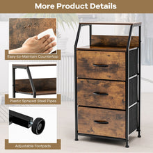 Load image into Gallery viewer, Gymax 3 Drawer Dresser w/ Wood Top Sturdy Steel Frame Storage Organizer Dresser