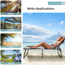 Load image into Gallery viewer, Gymax Folding Reclining Lounge Chaise 4-Position Backrest Portable Beach Chair Grey