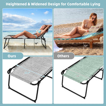 Load image into Gallery viewer, Gymax Folding Reclining Lounge Chaise 4-Position Backrest Portable Beach Chair Grey